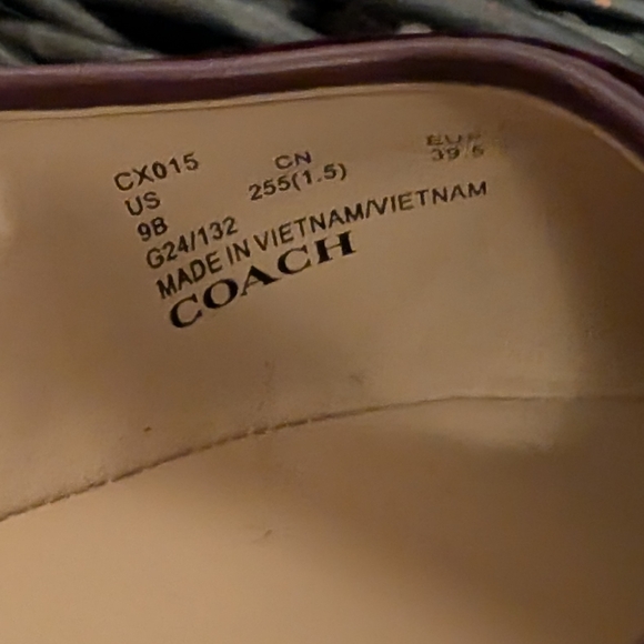 Coach Emilia Mary Janes in Burgundy Velvet sz 9 - Picture 7 of 12